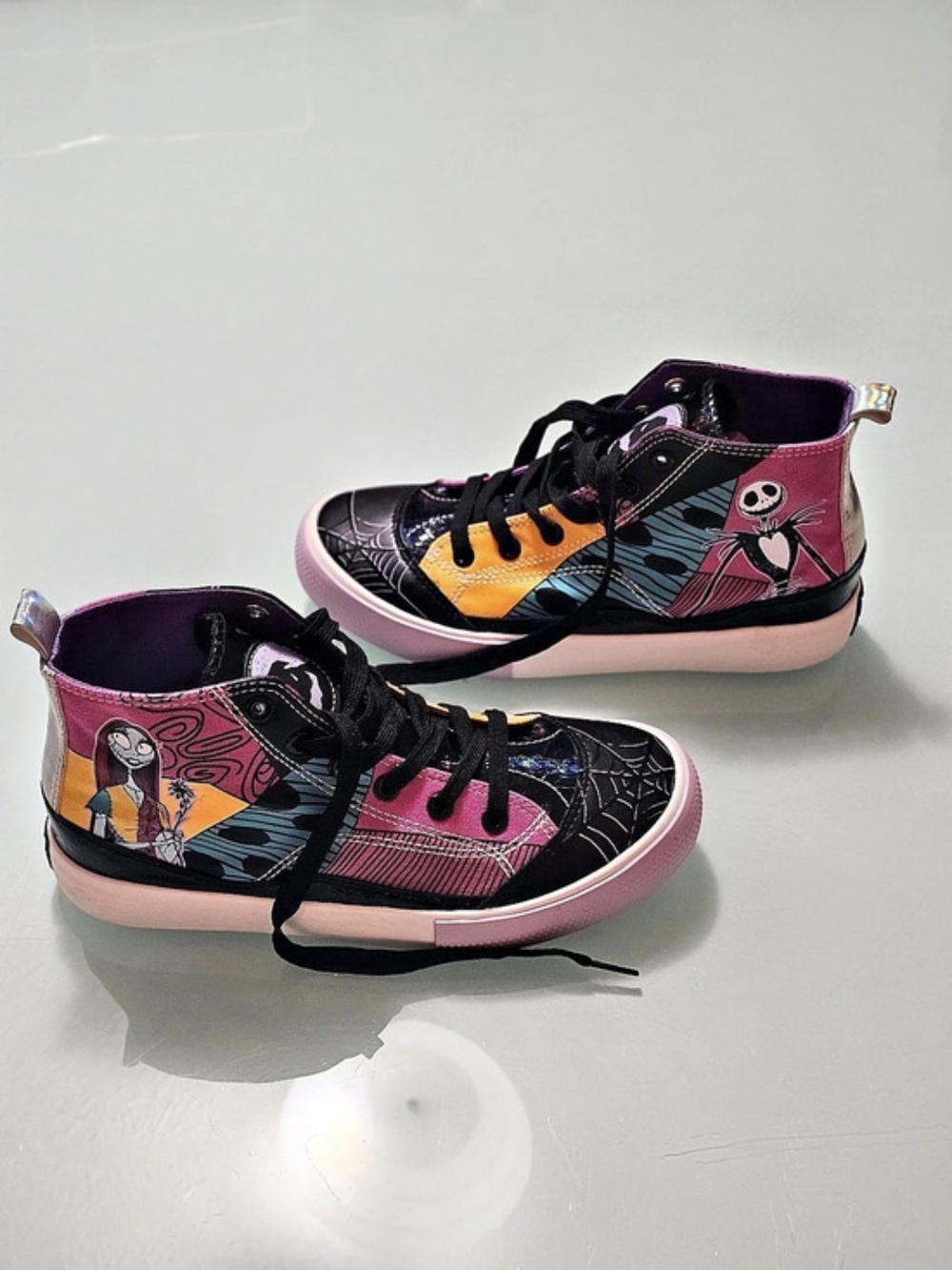 Disney Nightmare Before Christmas High-Top Sneakers in Pink and Black